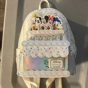 Disney100 Loungefly Silver and White Character Backpack